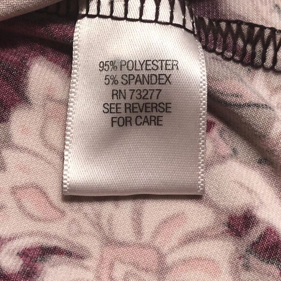 Fairy Grunge Floral AOP Top Blouse Women Burgundy 2XL Frayed Sleeves Boho Grunge - Picture 6 of 13